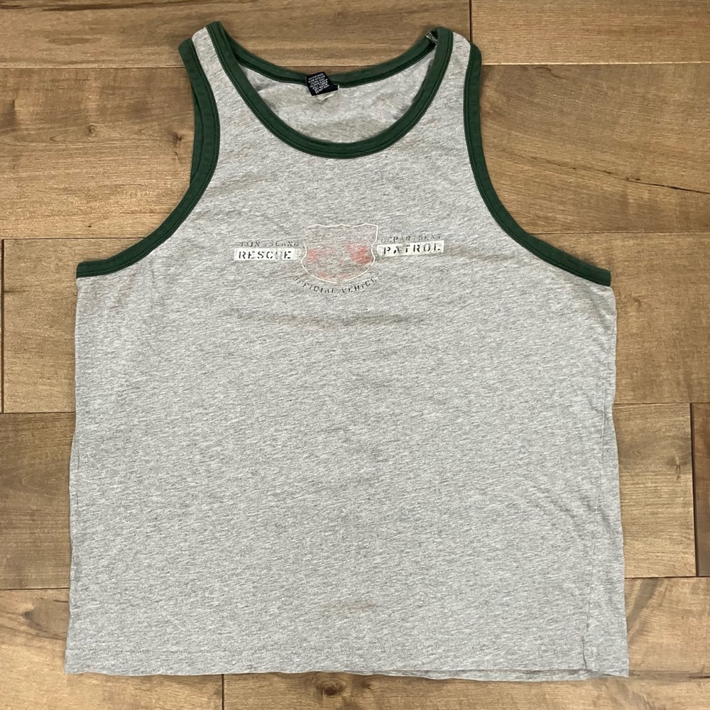 Vintage GAP Men’s Size L Gray Tank Top Cuttoff Shirt Rescue Patrol Beach Jetski
